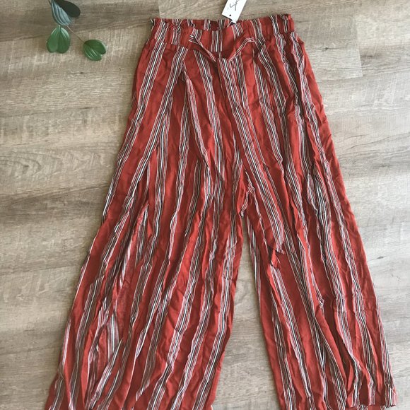 Stripe High Waisted Wide Leg Pants - Picture 1 of 4